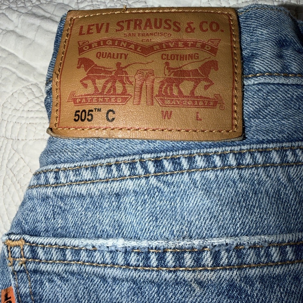Levis 505 C Sz 26x26 ORANGE TAB Tag Vintage Style 80s Punk Straight Leg Distress - Picture 2 of 15